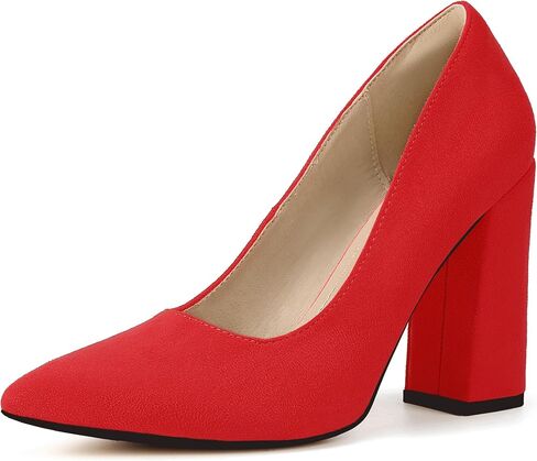 IDIFU IN4 Women's Pumps Closed Toe Heels High Chunky Block Heels Thick Pointed Toe Dress Shoes for Women Wedding Prom Bridal Office Business Heels Dressy Comfortable Formal Fashion Classic Pumps in Saudi Arabia