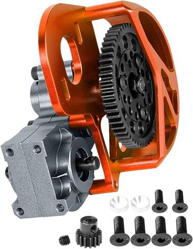 Aluminum Transmission Gearbox Upgrades Part for 1/10 Axia1 SCX10, SCX10 II 90046,90047,Wraith,AX10 RC Crawler Truck,Center Transmission Gearbox Hops up,Red with Titanium in Saudi Arabia