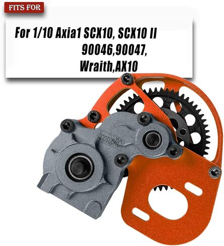 Aluminum Transmission Gearbox Upgrades Part for 1/10 Axia1 SCX10, SCX10 II 90046,90047,Wraith,AX10 RC Crawler Truck,Center Transmission Gearbox Hops up,Red with Titanium in Saudi Arabia