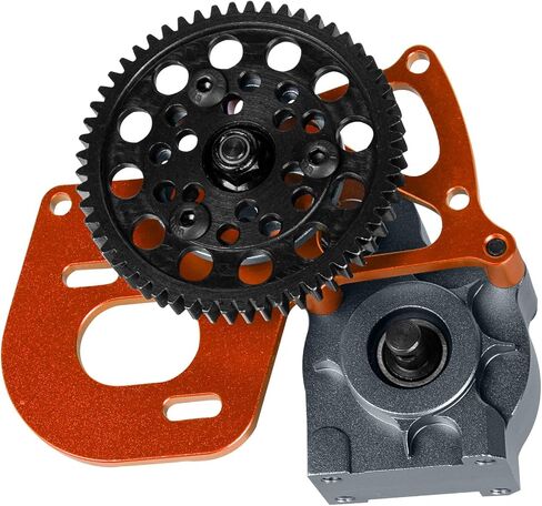 Aluminum Transmission Gearbox Upgrades Part for 1/10 Axia1 SCX10, SCX10 II 90046,90047,Wraith,AX10 RC Crawler Truck,Center Transmission Gearbox Hops up,Red with Titanium in Saudi Arabia