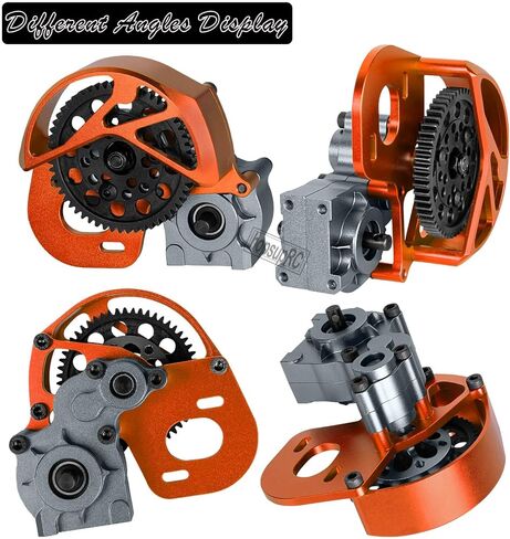 Aluminum Transmission Gearbox Upgrades Part for 1/10 Axia1 SCX10, SCX10 II 90046,90047,Wraith,AX10 RC Crawler Truck,Center Transmission Gearbox Hops up,Red with Titanium in Saudi Arabia