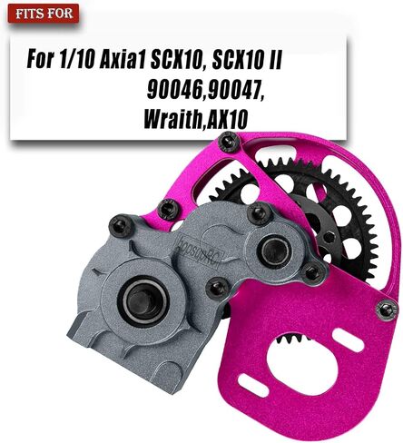 Aluminum Transmission Gearbox Upgrades Part for 1/10 Axia1 SCX10, SCX10 II 90046,90047,Wraith,AX10 RC Crawler Truck,Center Transmission Gearbox Hops up,Red with Titanium in Saudi Arabia