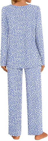 أطقم بيجامات من HOTGIFT للنساء قطعتين، أطقم سراويل Pjs بأكمام طويلة للسيدات في الشتاء، أطقم بيجامات نسائية ناعمة in Saudi Arabia