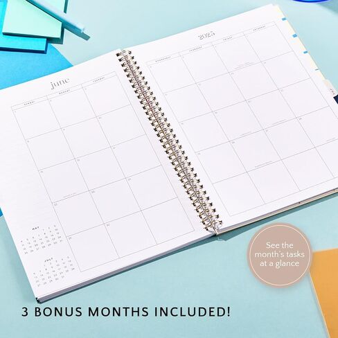 Organized by Happy Planner Dated 12-Month Planner, Jan.–Dec. 2025 Daily, Weekly, and Monthly Planner, Small Size, Dashboard Layout, Serene Garden, 72 Pages, 12 Dividers, 2 Sticker Sheets, 6" x 8.5" in Saudi Arabia