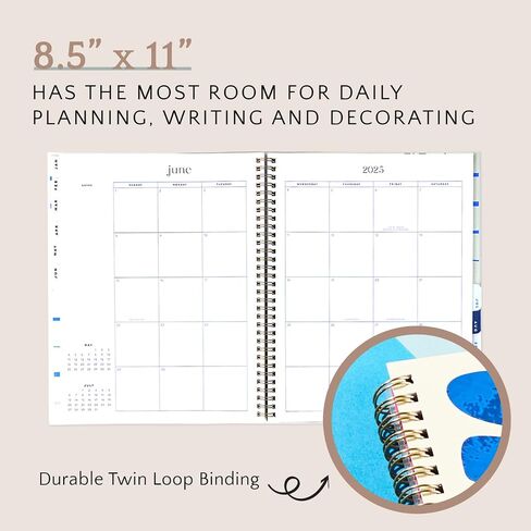 Organized by Happy Planner Dated 12-Month Planner, Jan.–Dec. 2025 Daily, Weekly, and Monthly Planner, Small Size, Dashboard Layout, Serene Garden, 72 Pages, 12 Dividers, 2 Sticker Sheets, 6" x 8.5" in Saudi Arabia