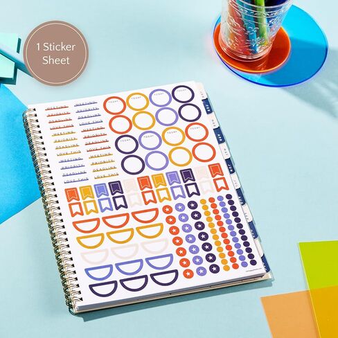 Organized by Happy Planner Dated 12-Month Planner, Jan.–Dec. 2025 Daily, Weekly, and Monthly Planner, Small Size, Dashboard Layout, Serene Garden, 72 Pages, 12 Dividers, 2 Sticker Sheets, 6" x 8.5" in Saudi Arabia