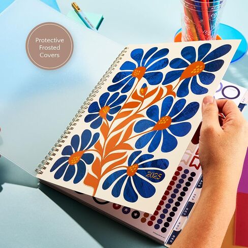 Organized by Happy Planner Dated 12-Month Planner, Jan.–Dec. 2025 Daily, Weekly, and Monthly Planner, Small Size, Dashboard Layout, Serene Garden, 72 Pages, 12 Dividers, 2 Sticker Sheets, 6" x 8.5" in Saudi Arabia