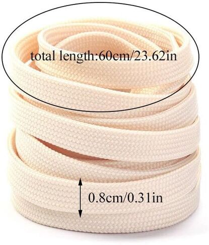 Boolavard 2 Pairs Premium Flat Shoe Laces for Sneakers, Shoelaces for Sneakers, Athletic Shoelaces 8mm Wide in Saudi Arabia