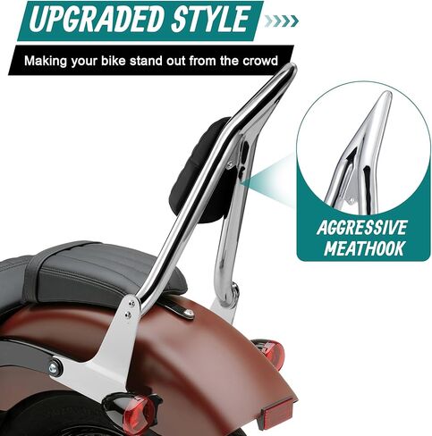 مسند ظهر MoKitDora Softail Sissy Bar مقاس 26 بوصة قابل للفصل لـ Harley 2018-UP Fat Boy FLFB FLFBS Breakout FXBR FXBRS، أسود in Kuwait