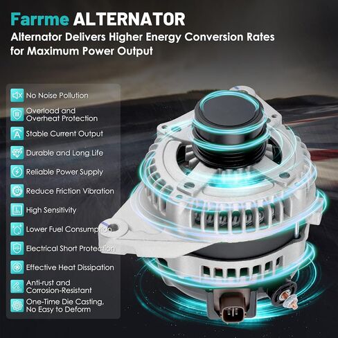 11516 Car Alternator 12V 100 Amp, 4-Groove Pulley Fit for Toyota Camry 2010-2011 L4 2.5L Automotive Replacement High Output Alternators 104210-2650 27060-0V060-84, 27060-0V060, 270600V060 in Saudi Arabia