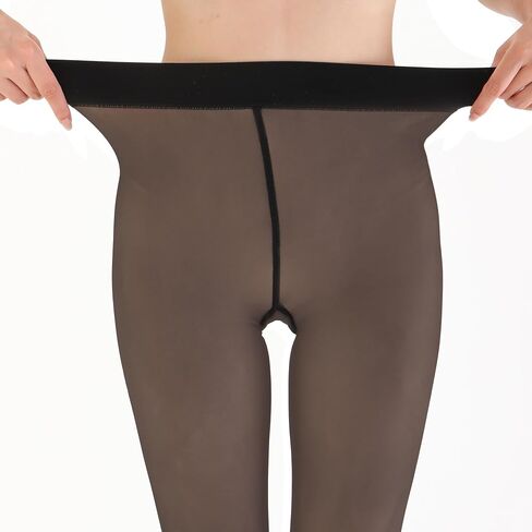 Ultra Comfy Faux Sheer Fleece Lined Thermal Tights, Fake Translucent Thick Warm Pantyhose in Kuwait
