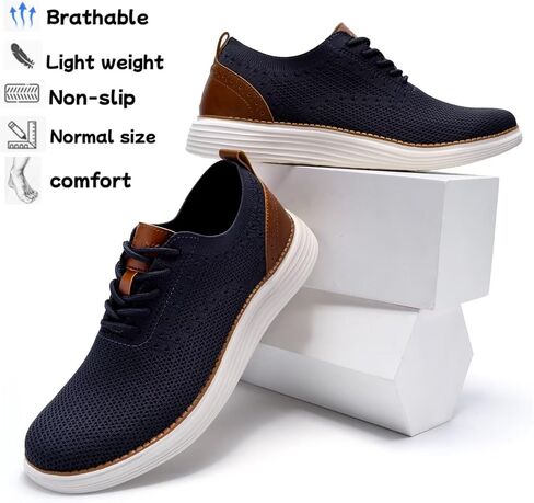 Men's Casual Dress Oxfords Shoes Mesh Lightweight Breathable Fashion Sneakers Business Walking Shoes in Saudi Arabia