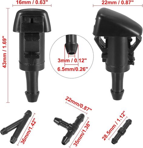 X AUTOHAUX 4pcs Windshield Wiper Washer Nozzle Replacement for Subaru Impreza 2008-2012 47230 Single Hole Water Sprayer CarSprayer Jet in Saudi Arabia