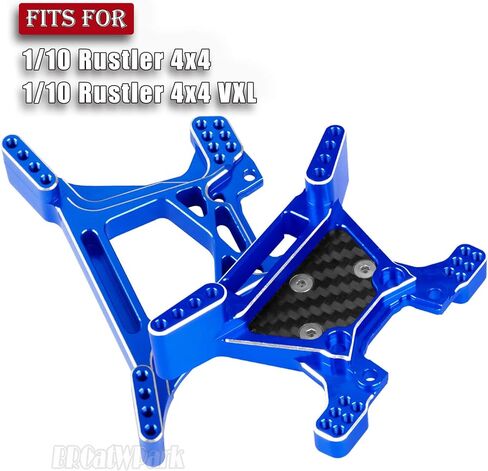 RC Front Rear Shock Tower Shock Mounts Upgrades Part for 1/10 Rustler 4X4 (VXL),2PCS Aluminum Shock Tower Shock for 1/10 Rustler 4WD (VXL),Navy Blue in Kuwait