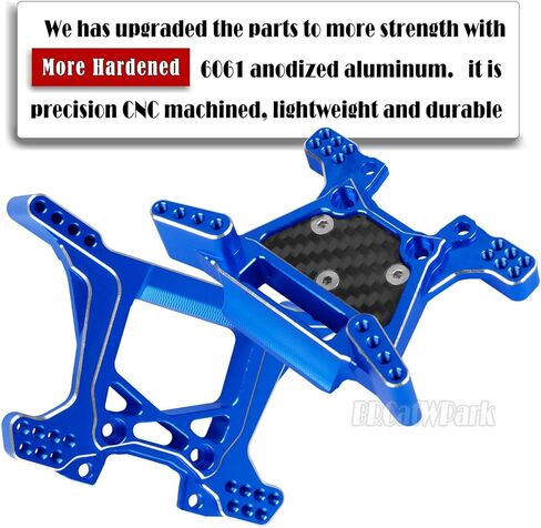 RC Front Rear Shock Tower Shock Mounts Upgrades Part for 1/10 Rustler 4X4 (VXL),2PCS Aluminum Shock Tower Shock for 1/10 Rustler 4WD (VXL),Navy Blue in Kuwait