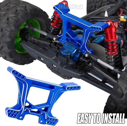 RC Front Rear Shock Tower Shock Mounts Upgrades Part for 1/10 Rustler 4X4 (VXL),2PCS Aluminum Shock Tower Shock for 1/10 Rustler 4WD (VXL),Navy Blue in Kuwait