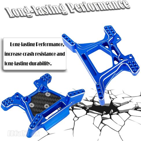 RC Front Rear Shock Tower Shock Mounts Upgrades Part for 1/10 Rustler 4X4 (VXL),2PCS Aluminum Shock Tower Shock for 1/10 Rustler 4WD (VXL),Navy Blue in Kuwait