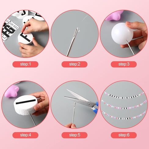 ShinyRelief 74 قطعة من سوار الصداقة العملاق DIY لافتة عيد ميلاد في عيد ميلادي لافتة المغني الشهير قابلة للتخصيص لافتة ديكور إكليل دوائر إسفنجية كرات بلاستيكية لوازم DIY (لون المعكرون) in Saudi Arabia