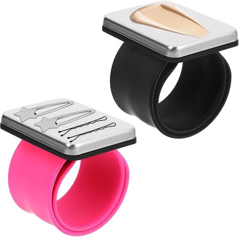 Ptwola 2 Pcs Sewing Pincushion Hair Stylist Wristband Pin Holder Silicone Wrist Strap Hair Clips Bobby Collector Bracelet Braiders Sewing Notions Quilting Supplies for Hair Styling Braiding Gel in Saudi Arabia