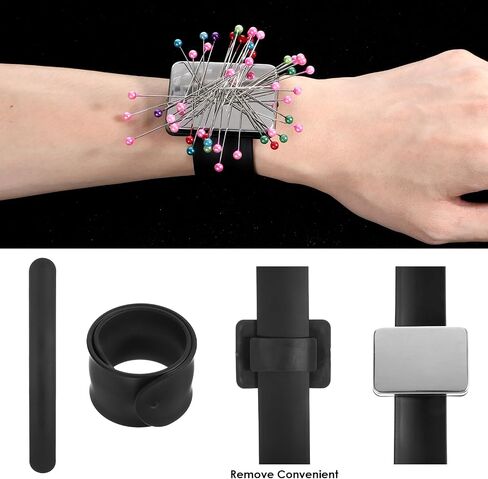 Ptwola 2 Pcs Sewing Pincushion Hair Stylist Wristband Pin Holder Silicone Wrist Strap Hair Clips Bobby Collector Bracelet Braiders Sewing Notions Quilting Supplies for Hair Styling Braiding Gel in Saudi Arabia