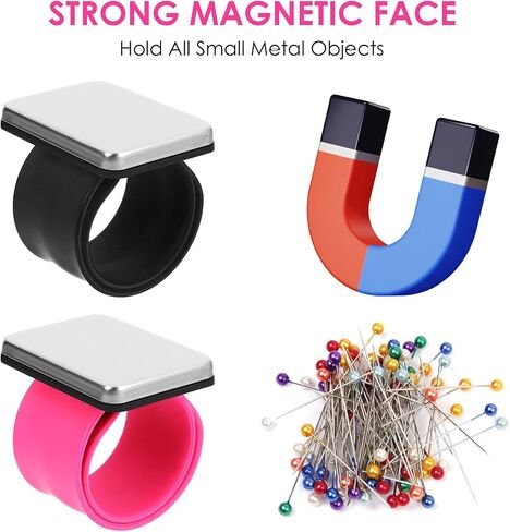 Ptwola 2 Pcs Sewing Pincushion Hair Stylist Wristband Pin Holder Silicone Wrist Strap Hair Clips Bobby Collector Bracelet Braiders Sewing Notions Quilting Supplies for Hair Styling Braiding Gel in Saudi Arabia