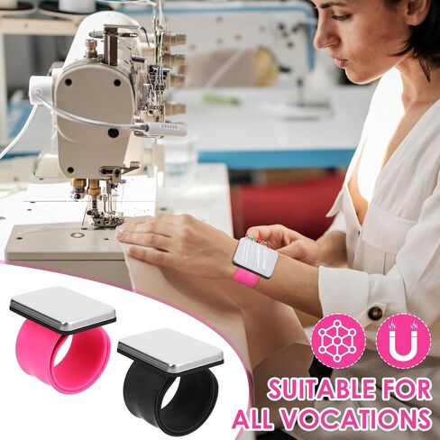 Ptwola 2 Pcs Sewing Pincushion Hair Stylist Wristband Pin Holder Silicone Wrist Strap Hair Clips Bobby Collector Bracelet Braiders Sewing Notions Quilting Supplies for Hair Styling Braiding Gel in Saudi Arabia