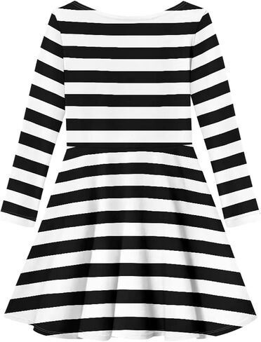 Girl Casual Long Sleeve Dresses Winter Fall Spring A Line Skater Twirl Dress,Age 3-16 Years in Kuwait