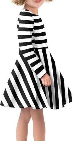 Girl Casual Long Sleeve Dresses Winter Fall Spring A Line Skater Twirl Dress,Age 3-16 Years in Kuwait