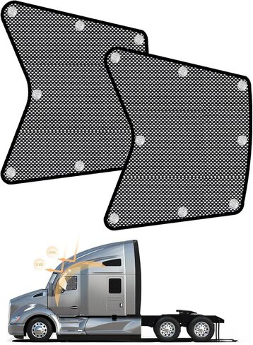 1 Pair Trucks Side Window Shades Fit for Freightliner Volvo VNL International Trucks, Mesh Semi Truck Accessories Interior for Sunshade Glass Protection UV Protection (Suction Cup) in Saudi Arabia