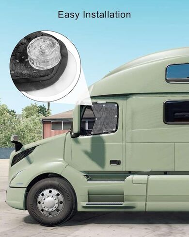 1 Pair Trucks Side Window Shades Fit for Freightliner Volvo VNL International Trucks, Mesh Semi Truck Accessories Interior for Sunshade Glass Protection UV Protection (Suction Cup) in Saudi Arabia