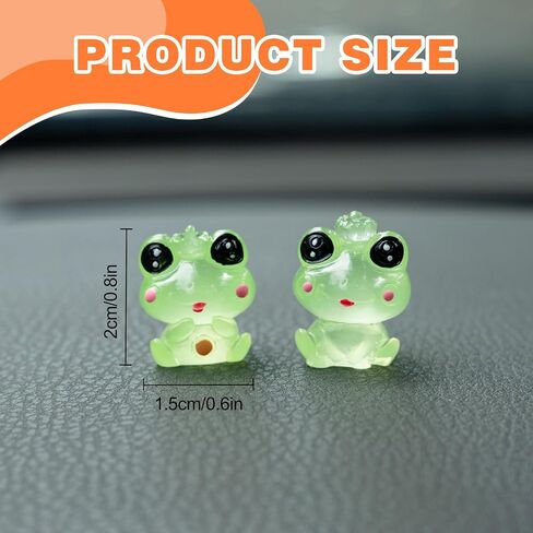 Luminous Frog Car Dashboard Decor, 6PCS Fun Frog Car Dash Decorations Car Rear View Mirror Ornament Interior Accessories for Home Office in Saudi Arabia