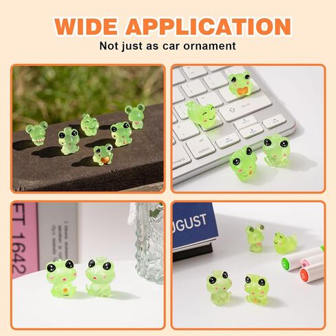 Luminous Frog Car Dashboard Decor, 6PCS Fun Frog Car Dash Decorations Car Rear View Mirror Ornament Interior Accessories for Home Office in Saudi Arabia