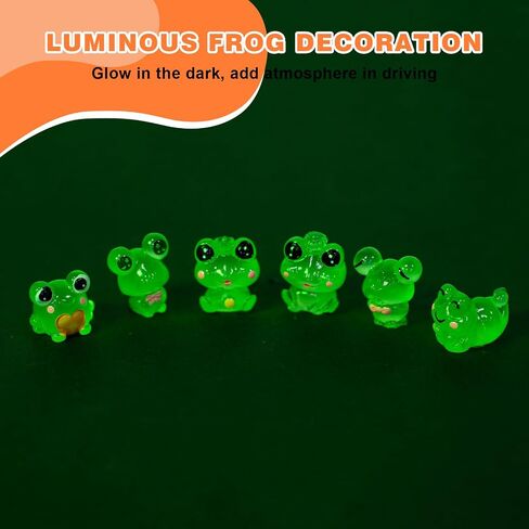 Luminous Frog Car Dashboard Decor, 6PCS Fun Frog Car Dash Decorations Car Rear View Mirror Ornament Interior Accessories for Home Office in Saudi Arabia