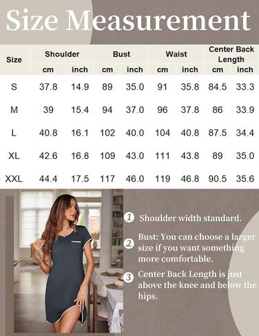 Ekouaer Sleep Shirts for Women Nightgown Short Sleeve Night Shirts for Women Sleepwear Soft Nightdress S-XXL in Saudi Arabia