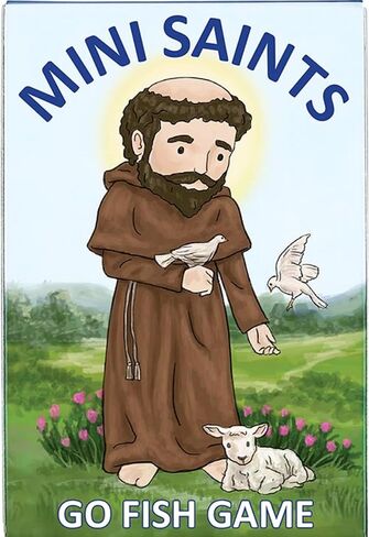 مجموعة بطاقات مطابقة الأسماك المصغرة من Needzo Catholic Saints Miniature Go Fish، أدوات ومستلزمات تعليمية لكنيسة الأحد، هدايا تعبدية ممتعة للكاثوليك، 54 بطاقة in Saudi Arabia
