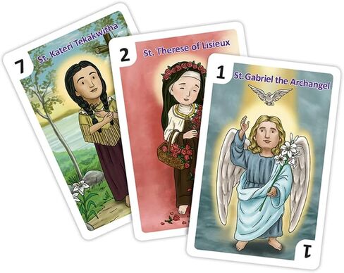 مجموعة بطاقات مطابقة الأسماك المصغرة من Needzo Catholic Saints Miniature Go Fish، أدوات ومستلزمات تعليمية لكنيسة الأحد، هدايا تعبدية ممتعة للكاثوليك، 54 بطاقة in Saudi Arabia