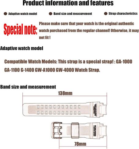 XIW Compatible for 16mm Casio 10493622 GA-1000 GA-1100 GW-A1000 GW-A1100 GW-4000 G-1400 GWA-1000 Resin Watch Band with Steel Buckle Replacement for women Wirstband Strap men wirst Bracelet in Saudi Arabia