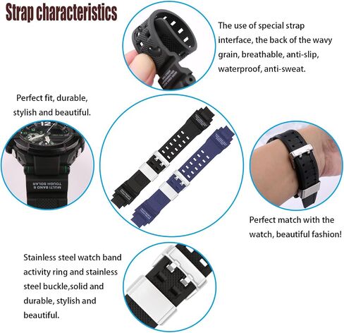 XIW Compatible for 16mm Casio 10493622 GA-1000 GA-1100 GW-A1000 GW-A1100 GW-4000 G-1400 GWA-1000 Resin Watch Band with Steel Buckle Replacement for women Wirstband Strap men wirst Bracelet in Saudi Arabia