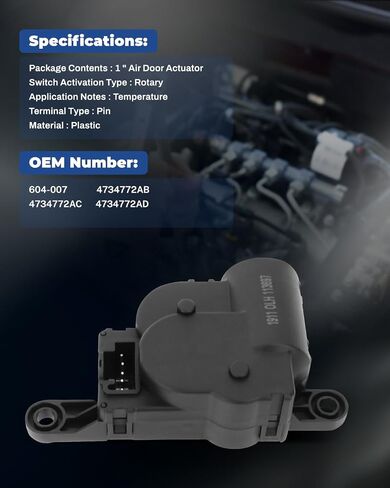 604-007 HVAC Blend Door Actuator A/C Set of 1 Air Door Actuator for 1998-2004 Replace 4734772AB,4734772AC,4734772AD in Kuwait