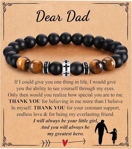 Cross Bracelet for Men Dad Father Husband Son Brother Grandson Father's Day Birthday Graduation Christian Faith Religious Bracelets First Communion Confirmation Gifts in Kuwait