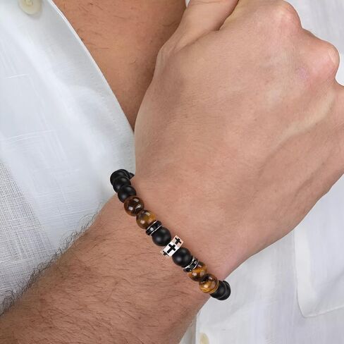 Cross Bracelet for Men Dad Father Husband Son Brother Grandson Father's Day Birthday Graduation Christian Faith Religious Bracelets First Communion Confirmation Gifts in Kuwait
