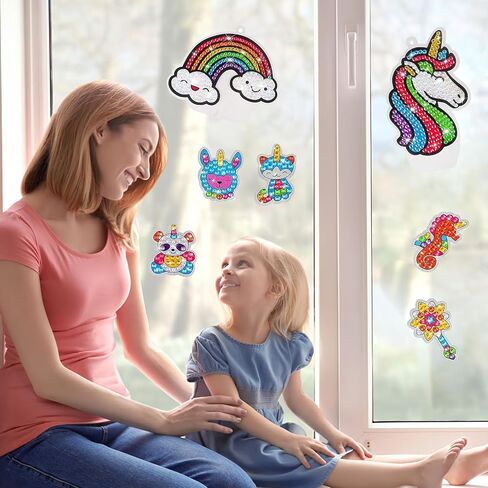 luoisaci 14pcs جوهرة كبيرة الماس فن الرسم الفنون الحرف سلاسل المفاتيح suncatchers مجموعات للهدايا، طقم الطلاء الفسيفساء بالأرقام للبنين الفتيات طفل صغير DIY إنشاء جوهرة الخاصة بك in Saudi Arabia