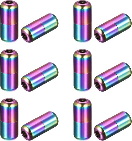 uxcell Shoelace Locks Buckle, 8 x 18mm Aluminum Elastic No Tie Shoe lace Turnbuckle, Glossy Rainbow 12 Pcs in Saudi Arabia