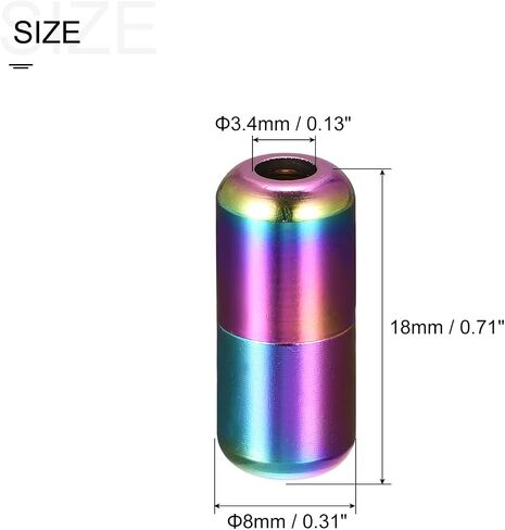 uxcell Shoelace Locks Buckle, 8 x 18mm Aluminum Elastic No Tie Shoe lace Turnbuckle, Glossy Rainbow 12 Pcs in Saudi Arabia