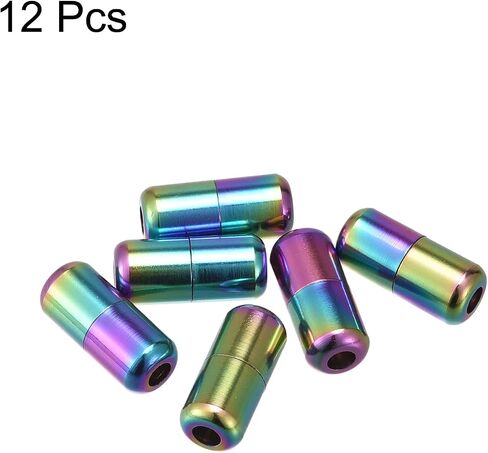 uxcell Shoelace Locks Buckle, 8 x 18mm Aluminum Elastic No Tie Shoe lace Turnbuckle, Glossy Rainbow 12 Pcs in Saudi Arabia