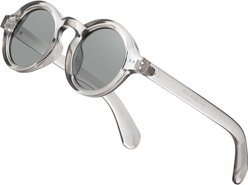 Trendy Round Polarized Sunglasses for Men Women Chunky Hippie Costume Sun Glasses 90s Circle Retro Style in Kuwait