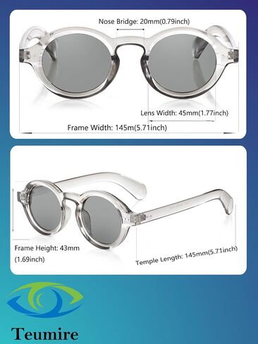 Trendy Round Polarized Sunglasses for Men Women Chunky Hippie Costume Sun Glasses 90s Circle Retro Style in Kuwait