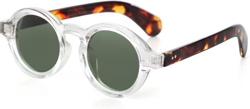 Trendy Round Polarized Sunglasses for Men Women Chunky Hippie Costume Sun Glasses 90s Circle Retro Style in Kuwait