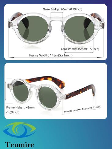 Trendy Round Polarized Sunglasses for Men Women Chunky Hippie Costume Sun Glasses 90s Circle Retro Style in Kuwait