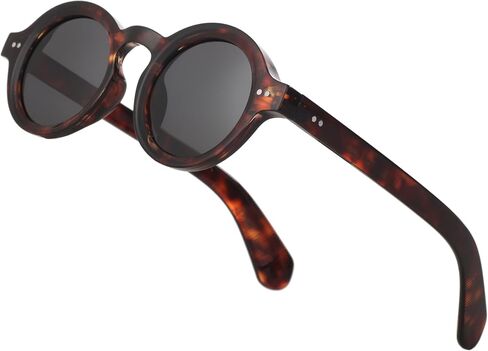 Trendy Round Polarized Sunglasses for Men Women Chunky Hippie Costume Sun Glasses 90s Circle Retro Style in Kuwait